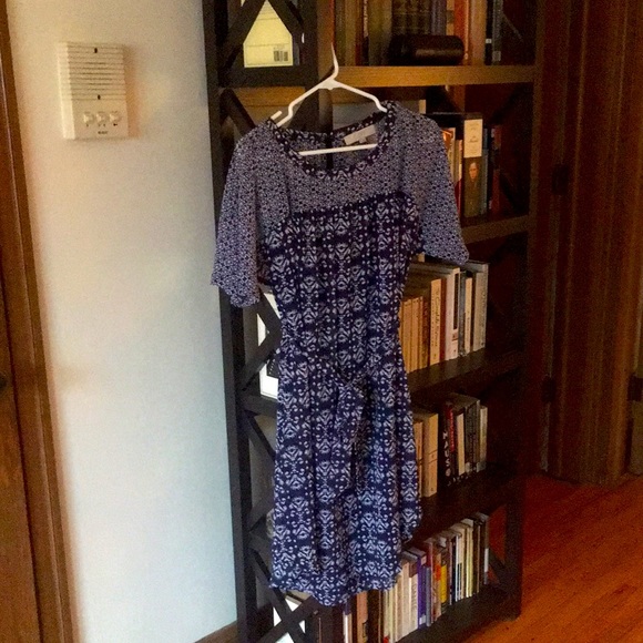 Loft navy pattern dress - Picture 1 of 6